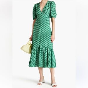 Rhode Ester gathered floral midi dress size 6